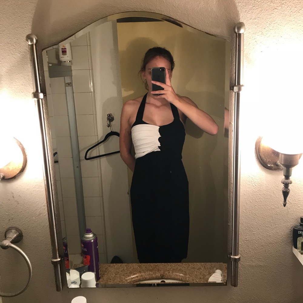 Black and white zen knits soft dress